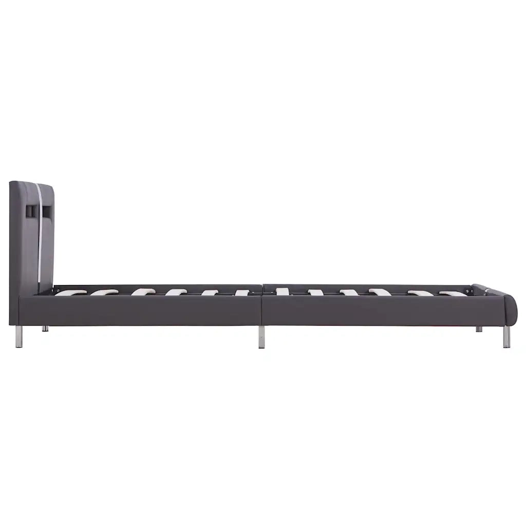 Giroletto con LED senza Materasso Grigio in Similpelle 90x200cm 280856