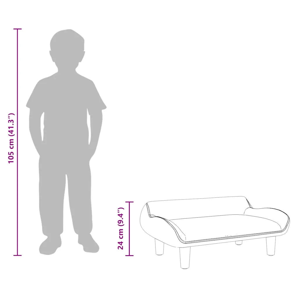 Divano per Bambini Nero 70x40x24 cm in Velluto 3196353