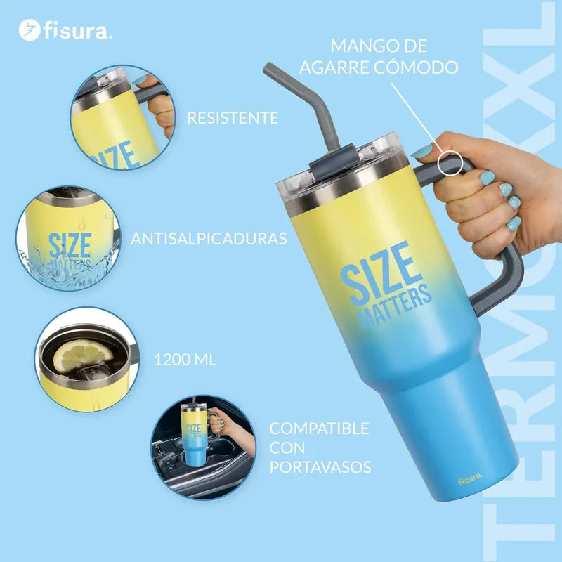 Thermos XXL con scritta "Size matters"