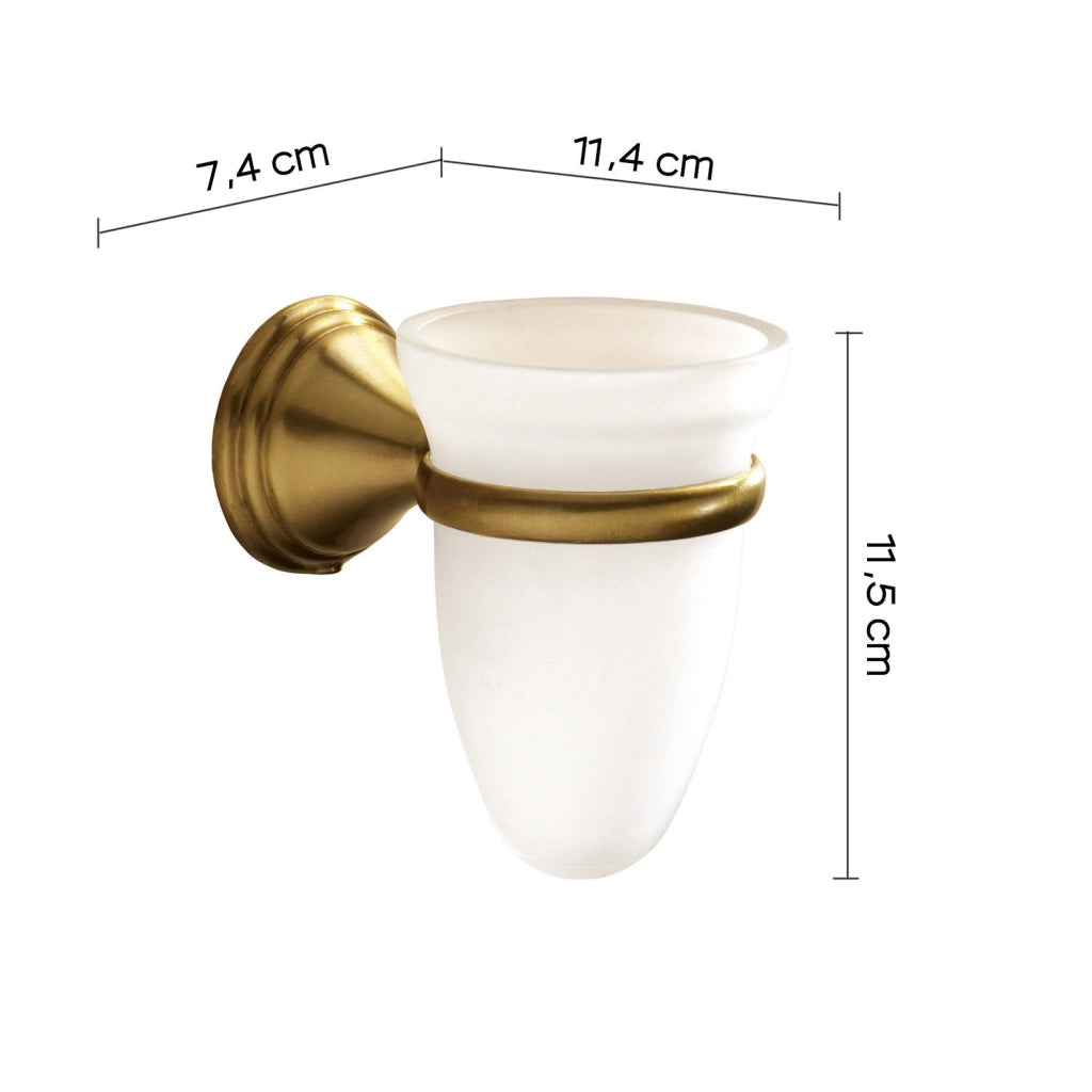 Portaspazzolini da muro in acciaio inox e Cromall 7510 Gedy serie ROMANCE Bronzo