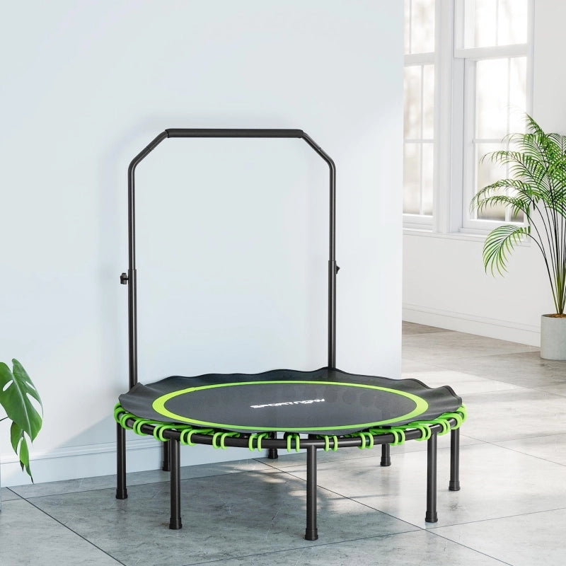 Trampolino fitness pieghevole con manubrio regolabile a 5 livelli; 32 corde elastiche; nero; Ø 122 cm