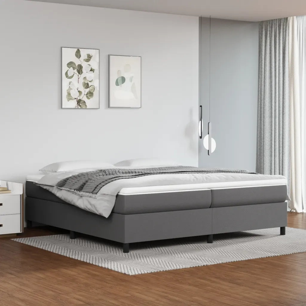 Struttura Letto a Rete a Molle Grigio 200x200 cm in Similpelle