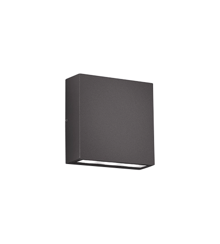Applique Led Parete Esterno Quadrata Doppia Luce Antracite H14 Thames GD Trio