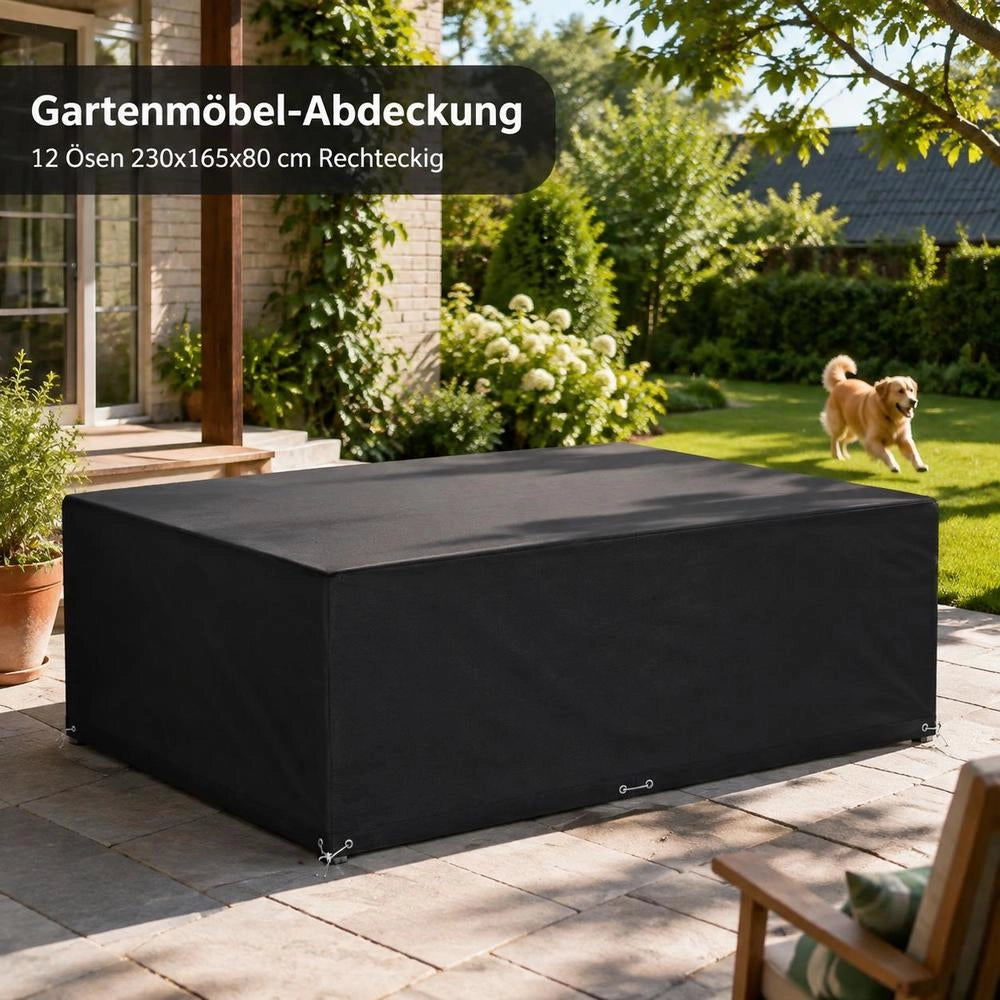 Garden Furniture Cover With 12 Eyelets, 230x165x80 Cm, Rectangular