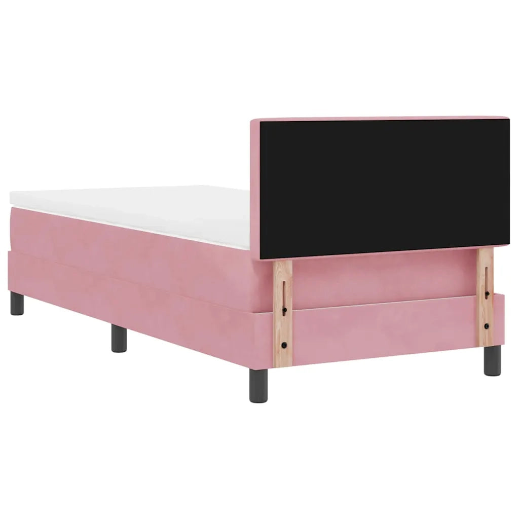 Letto a molle con materasso Rosa 100 x 200 cm Velluto 3339091