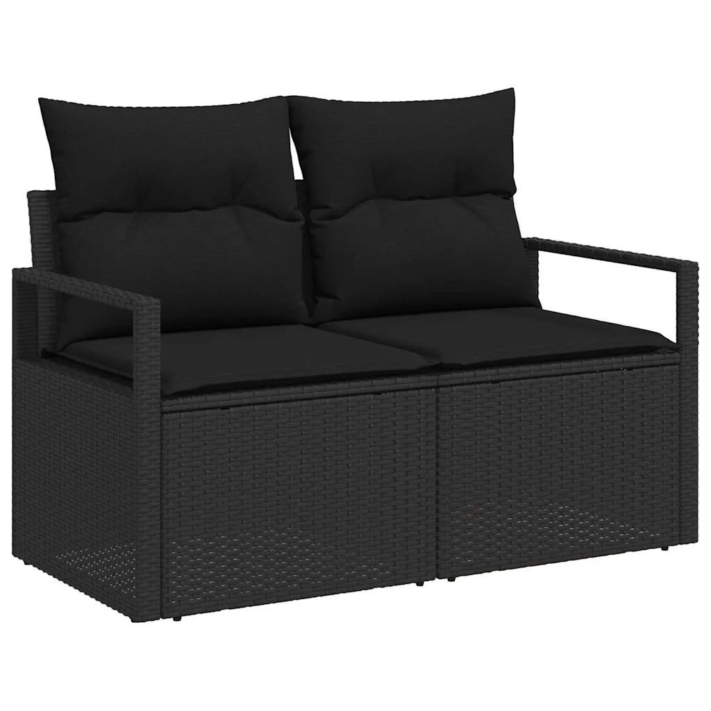 Set Divano da Giardino con cuscino 6 pcs Nero Poly Rattan 3360504