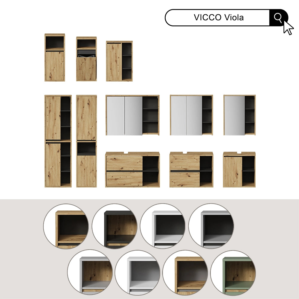 Vicco Mobile bagno alto Bianco 50 x 170 cm