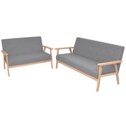 Set di Divani 2 pz in Tessuto Grigio Chiaro 275178
