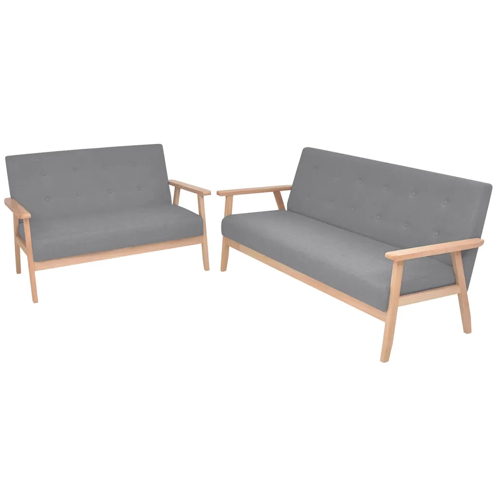 Set di Divani 2 pz in Tessuto Grigio Chiaro 275178
