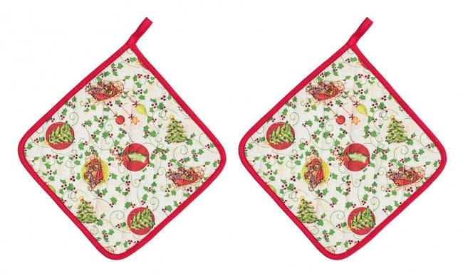 Set di 2 presine con decorazioni a palline