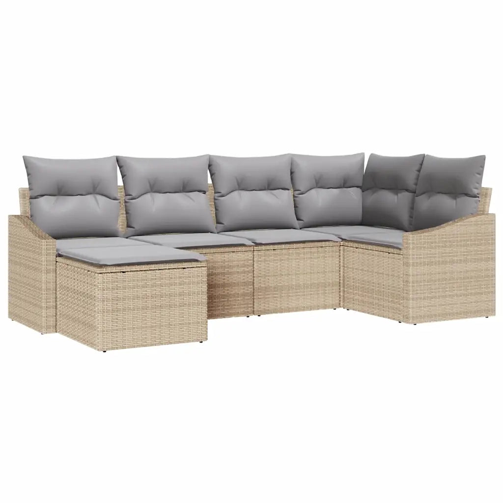 Set da Pranzo per Giardino 6 pcs Beige e Grigio Chiaro 3355459