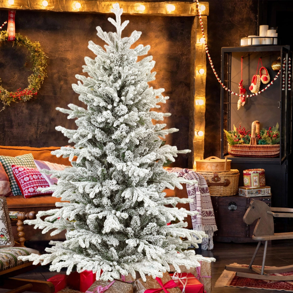 Albero di Natale Artificiale 150cm con Neve ¨C Minimal ¨C 1162 Rami Grigio