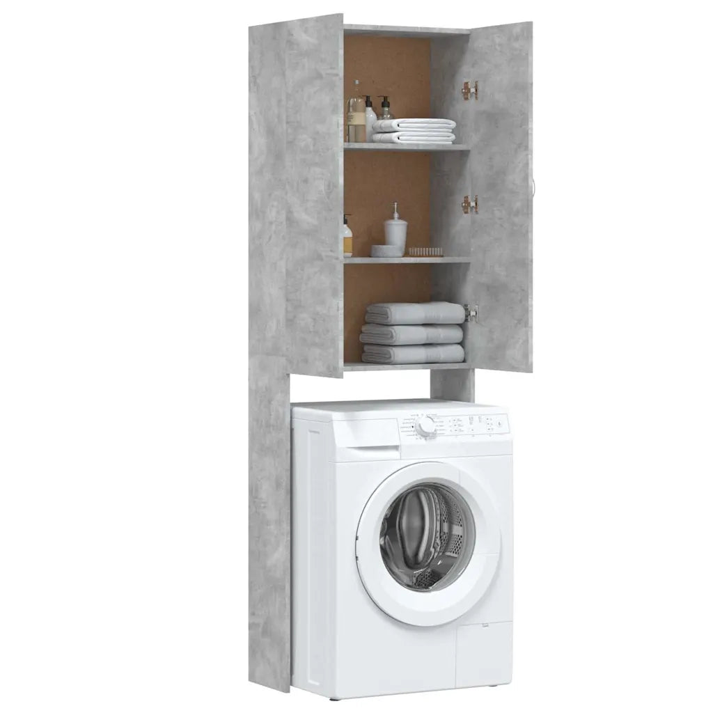 Mobile per Lavatrice Grigio Cemento 64x25,5x190 cm 808417