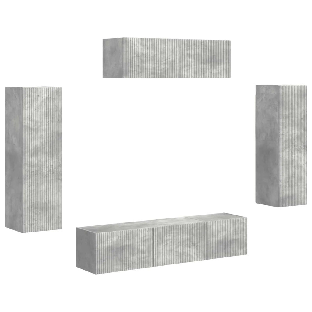 Mobile TV 5 pcs Grigio cemento