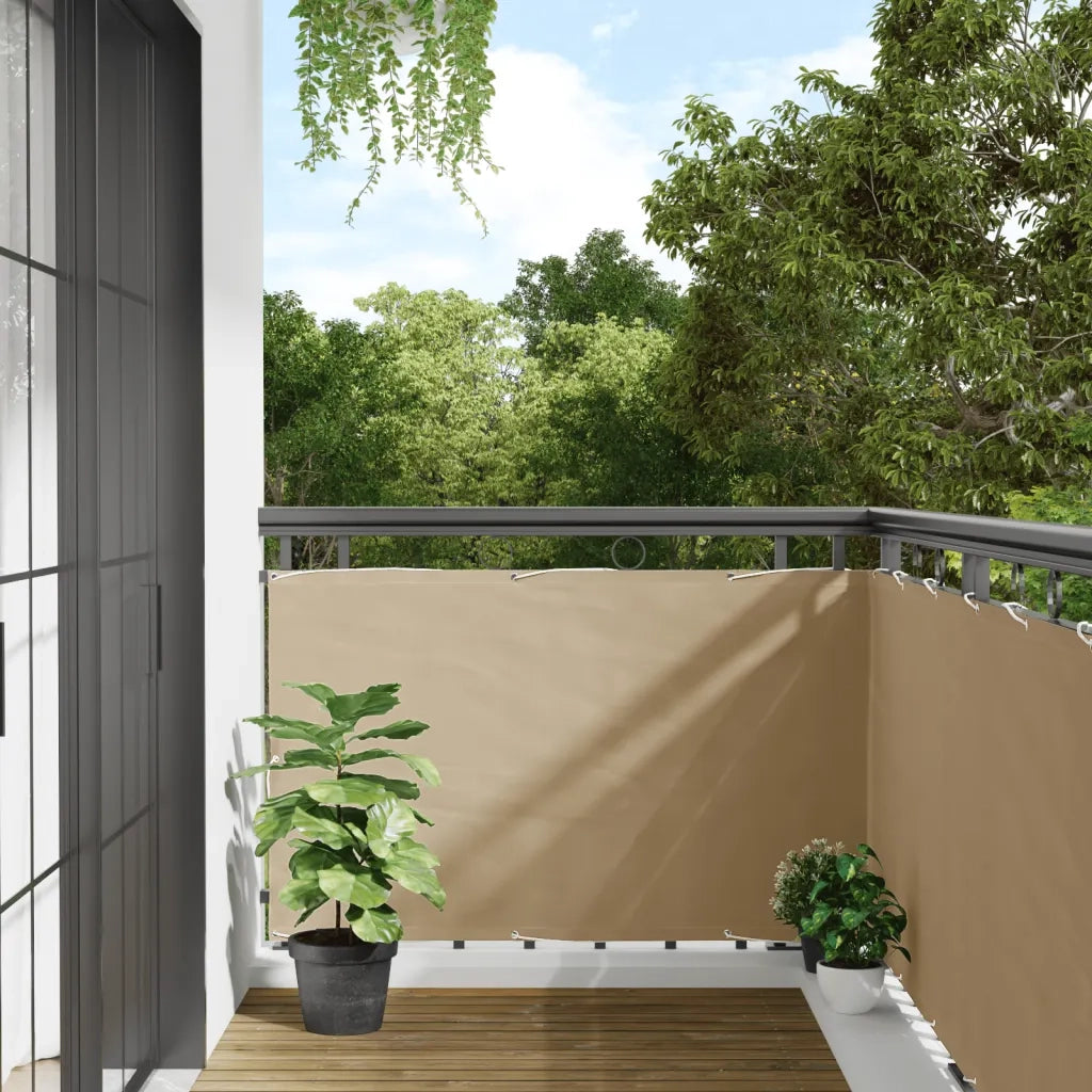 Paravento da Balcone Beige 90x300 cm in Tessuto Oxford 134940