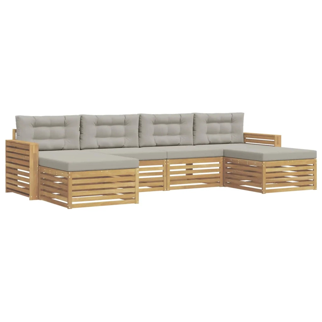 Set di divani da esterno 6 pz Bianco e Grigio Chiaro 3390931