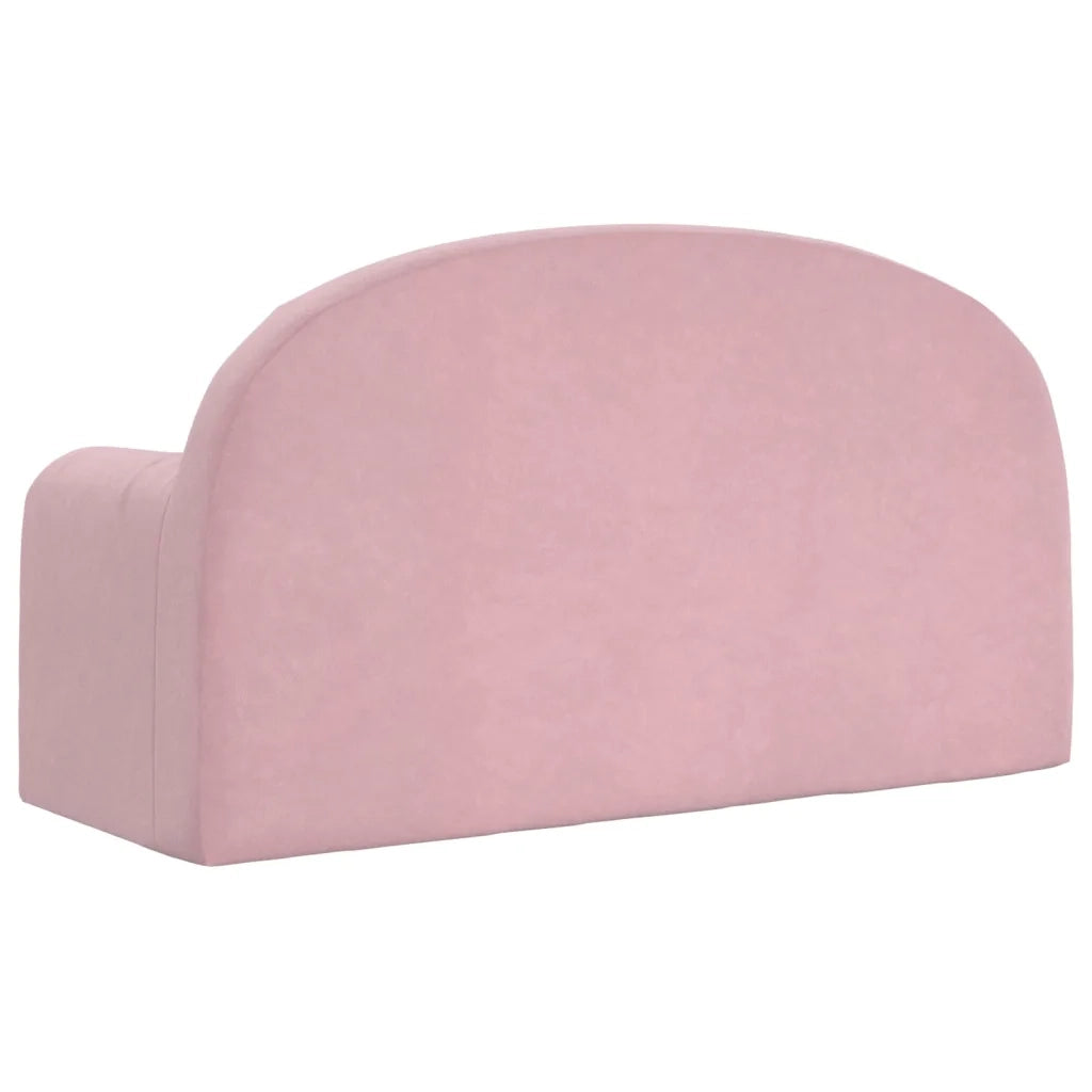 Divano per Bambini a 2 Posti Rosa in Morbido Peluche 357015