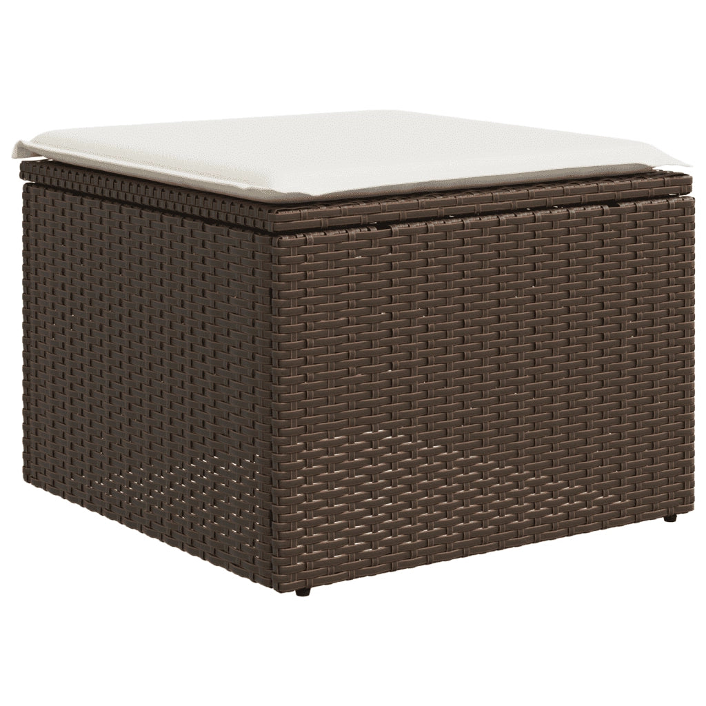 Set Divano da Giardino 4 pz con Cuscini Marrone in Polyrattan 3217503