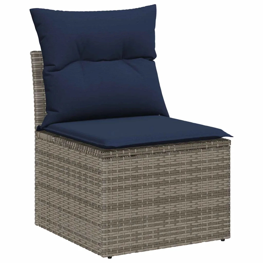 Set Divano da Giardino con cuscino 9 pcs Grigio polyrattan 3347745