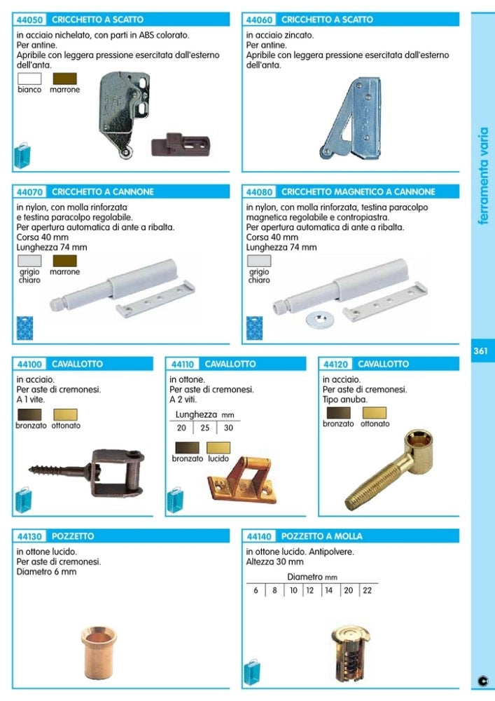 1scatola sc cavallotti ottone da 20 (pz.2) cod:ferx.64952