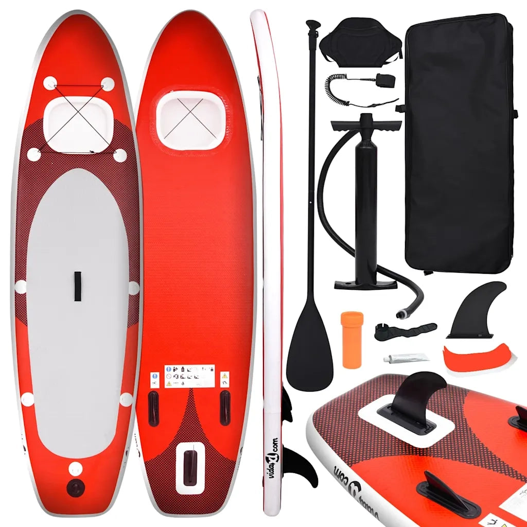 Set Tavola da SUP Gonfiabile Rosso 360x81x10 cm 93390