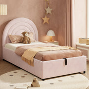 letto imbottito velluto rosa 95 x 211 cm
