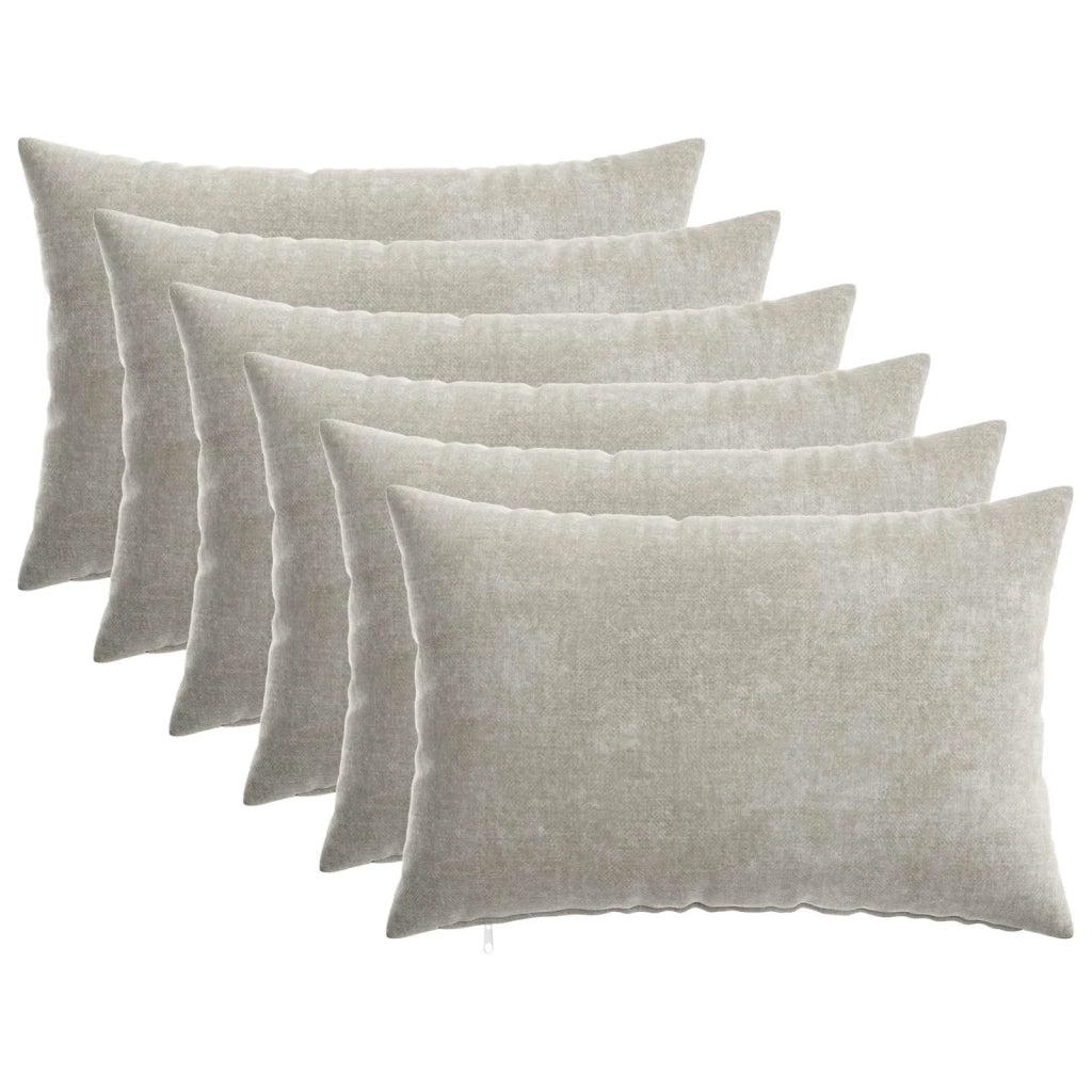 Cuscino con cuscino HEERLEN 6 pz Grigio Chiaro Tessuto Chenille 923930