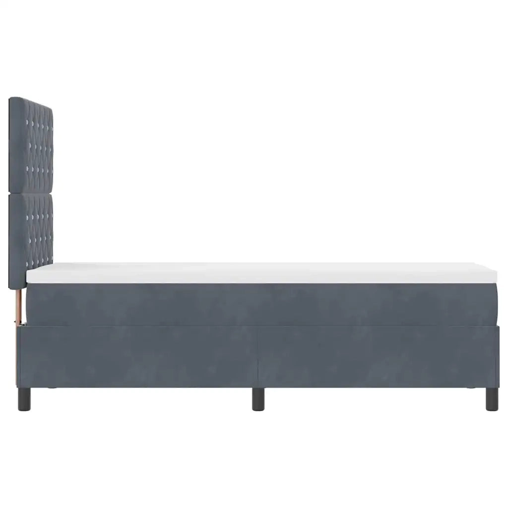 Letto a molle con materasso Grigio scuro 80 x 200 cm Velluto 3339729