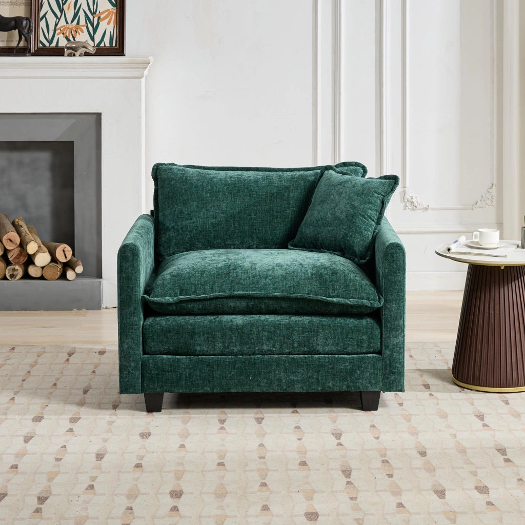 Divano 1 Posto in Tessuto Chenille ¨C Xylo ¨C Verde