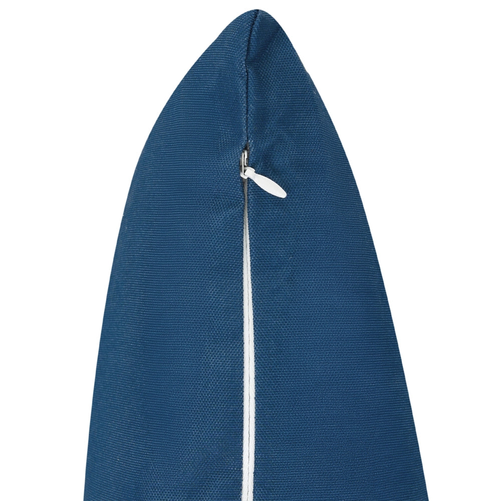 Set di 3 cuscini da esterno bianchi e blu navy in poliestere per giardino