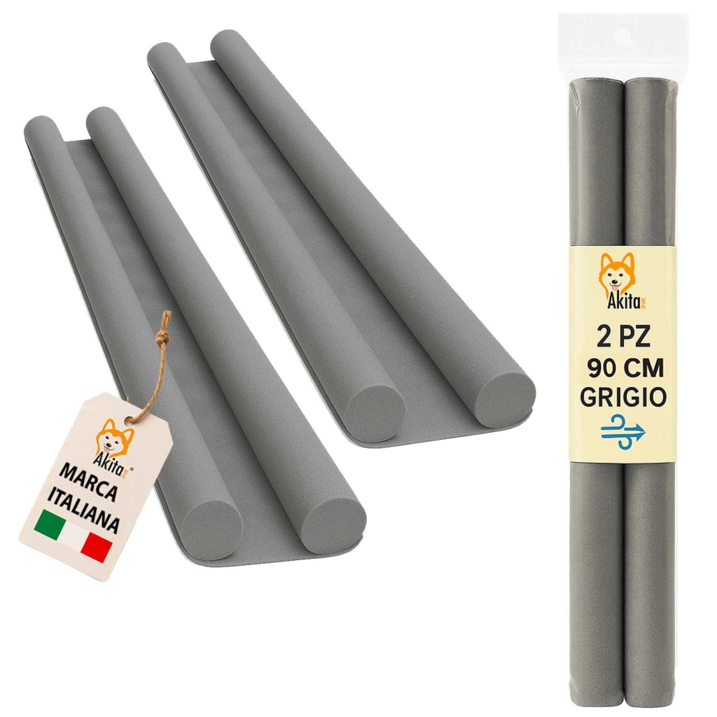 Akitaink 2 Paraspifferi Porta Doppia 90 cm Grigio
