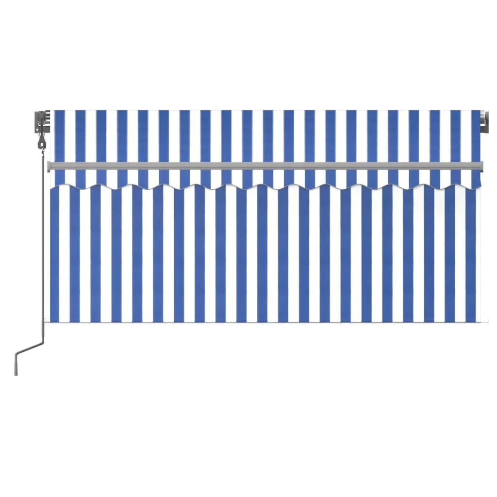 Tenda Automatica Parasole LED Sensore Vento 3x2,5m Blu e Bianco 3069391