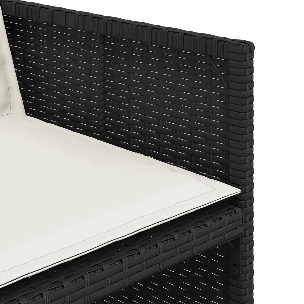 Set da Pranzo da Giardino 11 pz con Cuscini in Polyrattan Nero 3277733