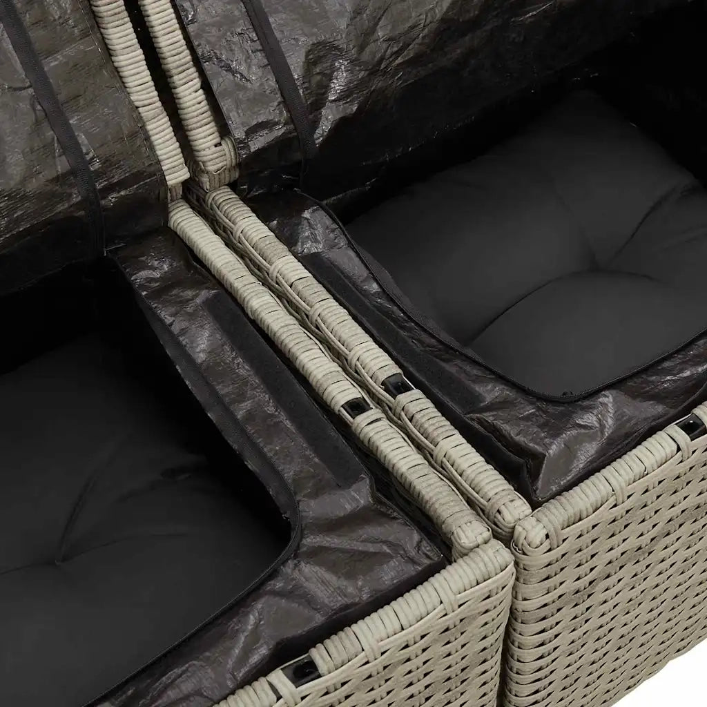 Set Divano da Giardino Grigio chiaro polyrattan 3355761