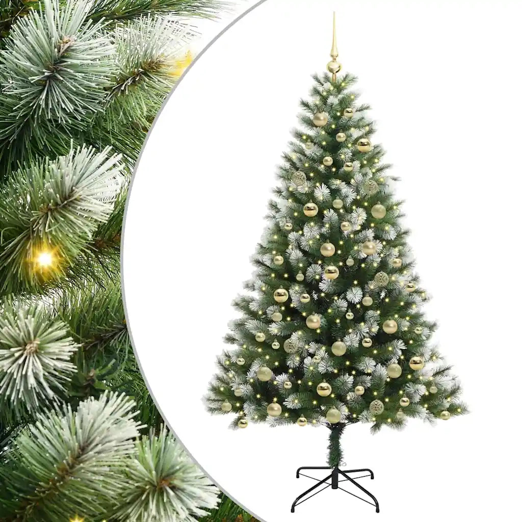 Albero di Natale artificiale a cerniera con neve fioccata