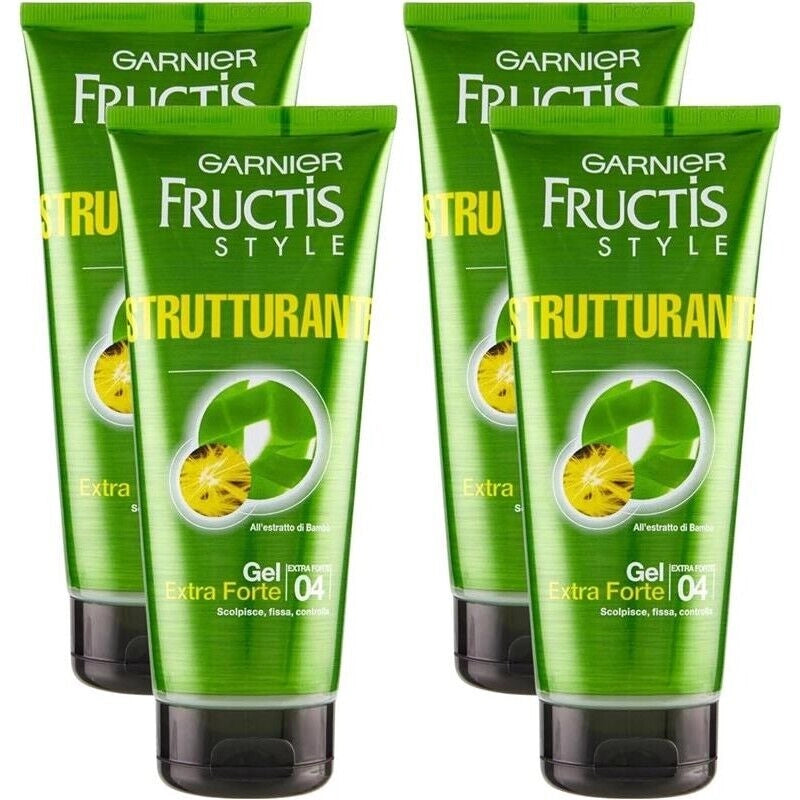 FRUCTIS SET 4 CONFEZIONI GEL FISSANTE PER CAPELLI EXTRA FORTE STRUCTURING DA 200 ML L'UNO