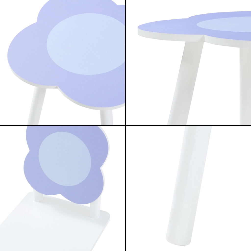 Set Simrishamn Tavolo e 2 Sedie per Bimbi - Bianco / Viola [en.casa]