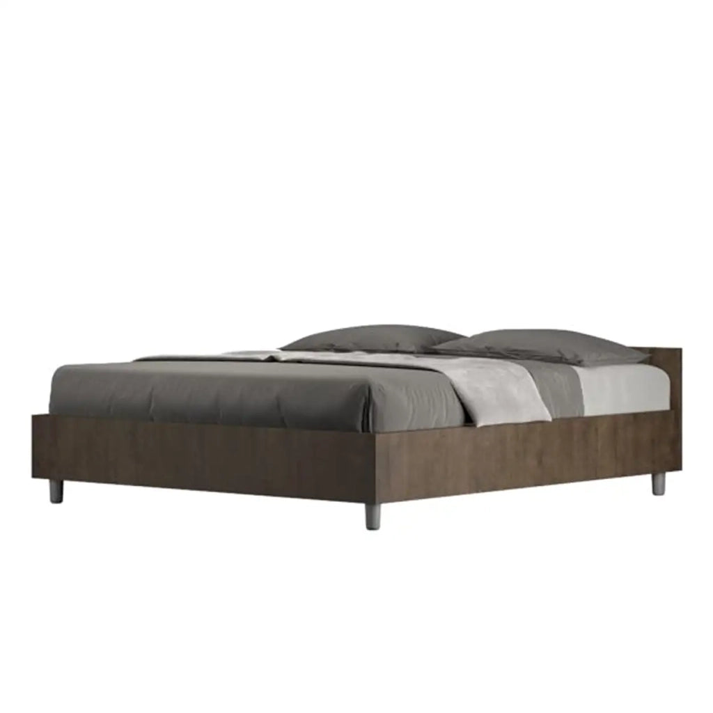 Letto matrimoniale con rete 160x200 noce Nuamo