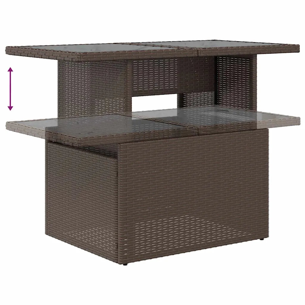 Set Divano da Giardino 9 pcs Marrone e Rosso polyrattan 3348800