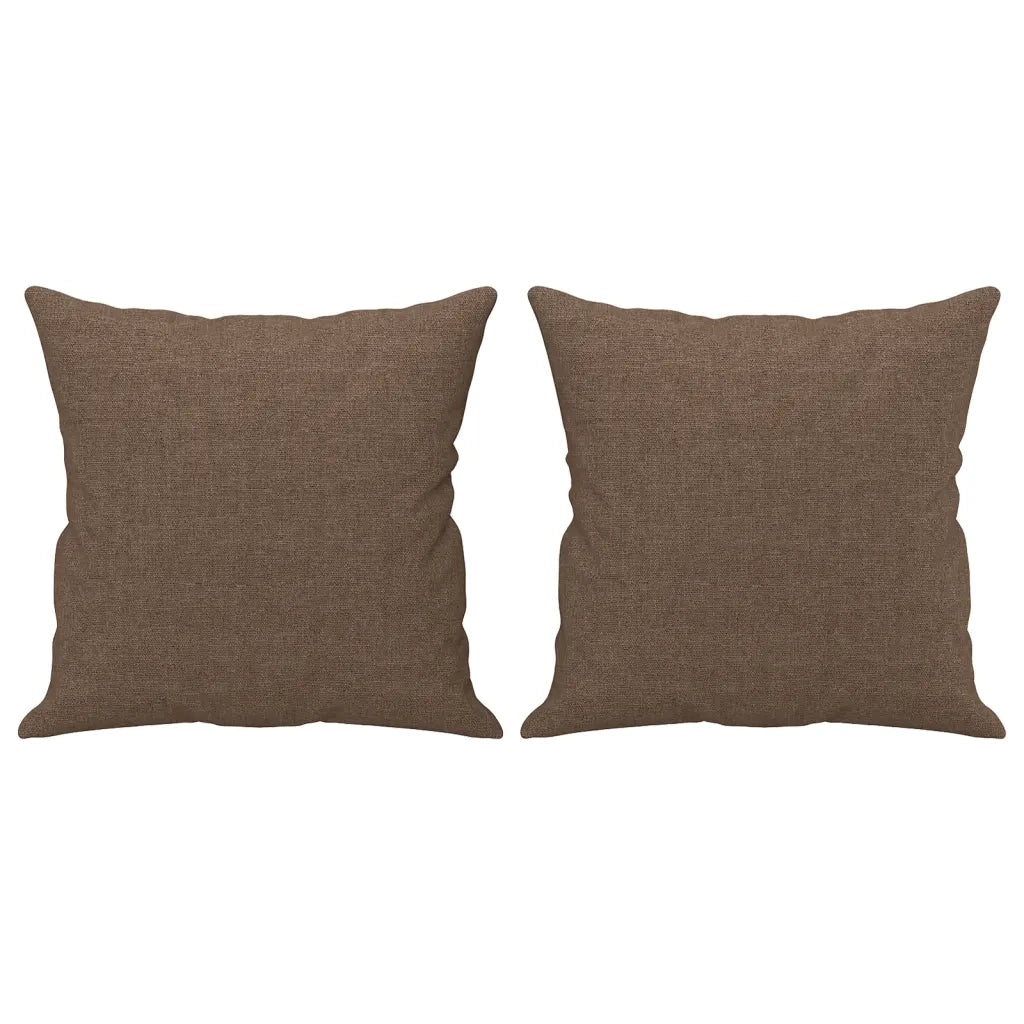 Set di Divani 2 pz con Cuscini Marrone in Tessuto 3202105