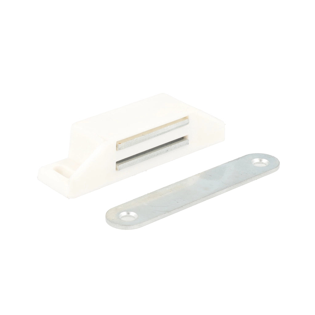 Chiusure magnetiche bianche da applicare forza 8 kg. 2 pz.