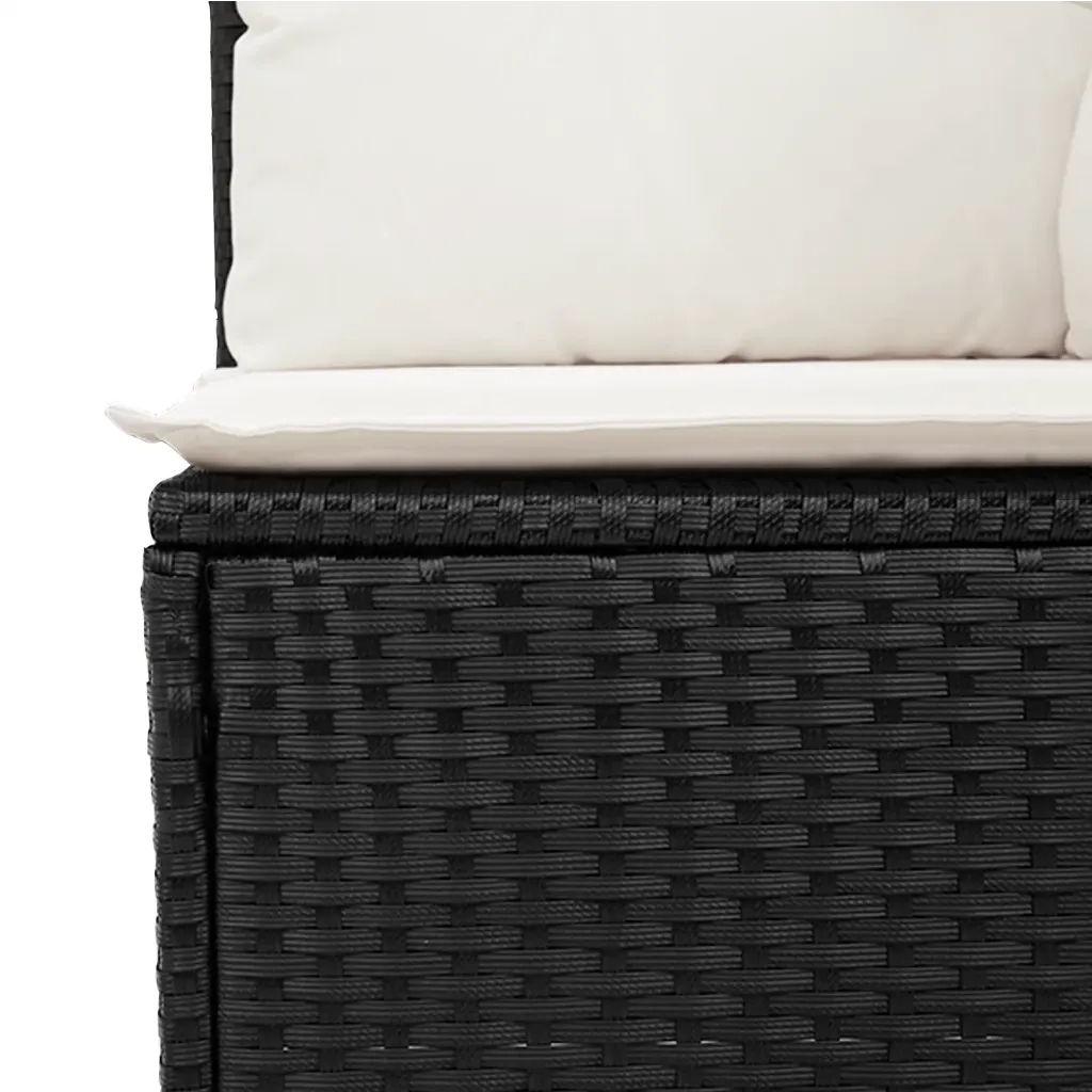 Set Divani da Giardino con Cuscini 8 pz Nero in Polyrattan 3226210