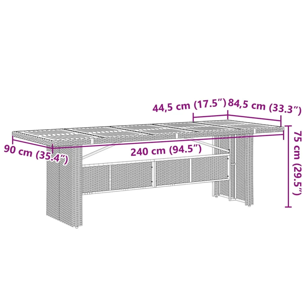 Set Bistrò da Giardino 9 pz con Cuscini in Polyrattan Grigio 3277237