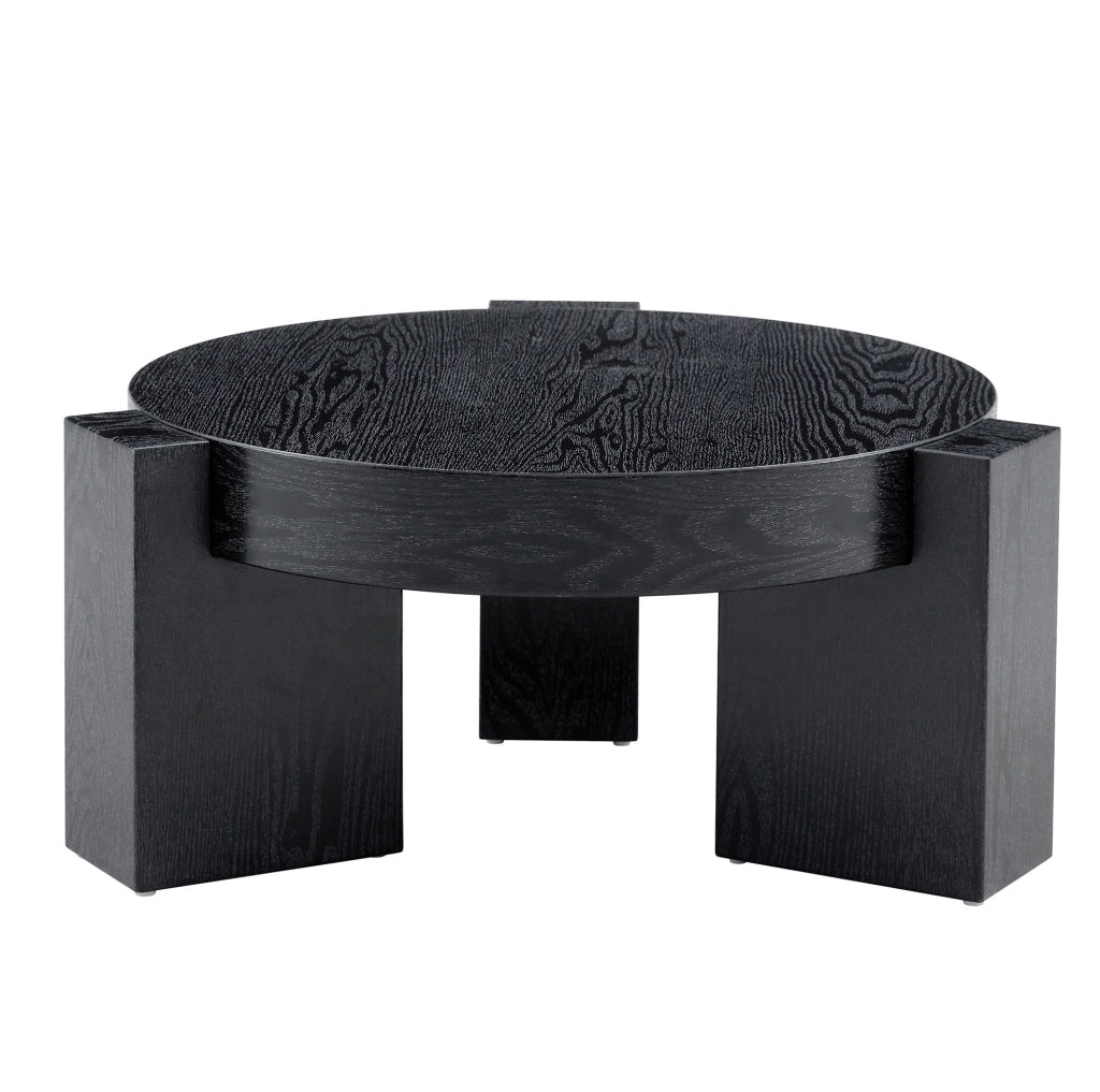TAVOLINO DA CAFFÈ ROTONDO A 2 RIPIANI 61 CM NERO E VETRO GRIGIO Set da 2 pezzi