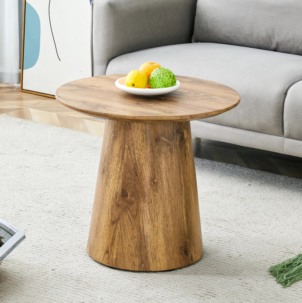 TAVOLINO ROTONDO 50 cm Effetto legno MDF