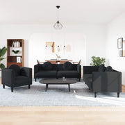 Set di Divani 3 pz con Cuscini Nero in Velluto 3209252