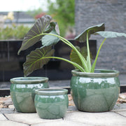 VASI Set da 3 pezzi Ø 37/30/23 cm Ceramica Blu-verde antico