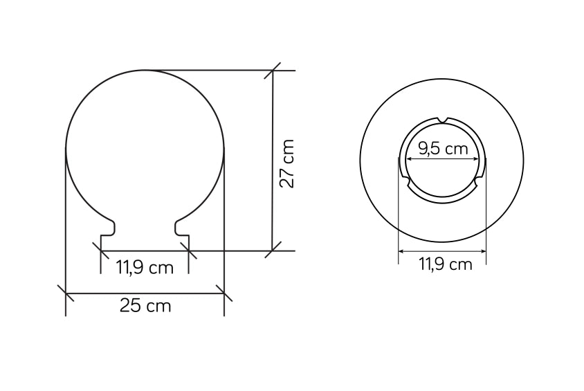 Paralume globo opalino Ø25 cm SU-MA