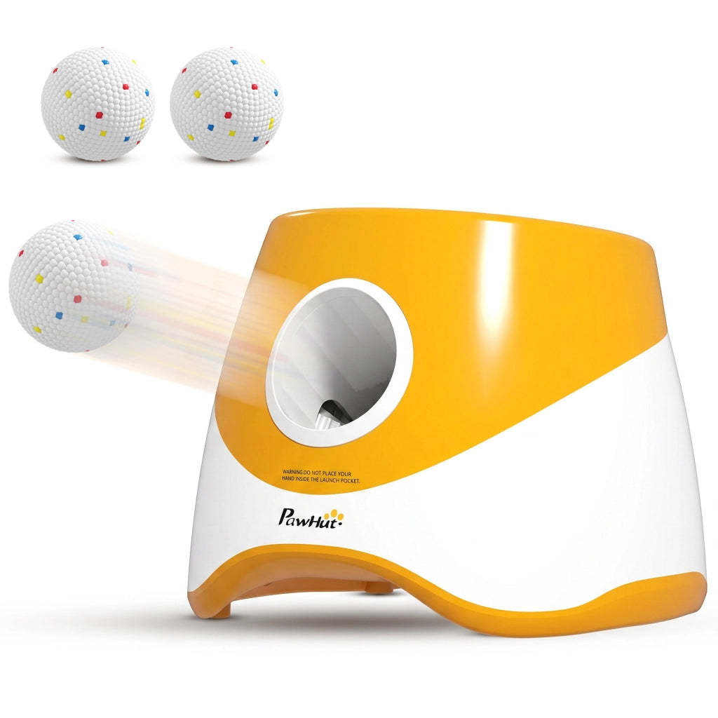 Lanceur Automatique de Balles pour Chiens Petits et Moyens Orange