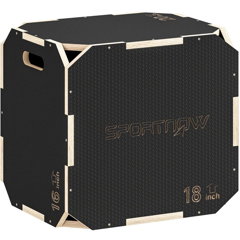 Box pliometrico 51 x 48 x 41 cm in compensato nero, antiscivolo, 120 kg